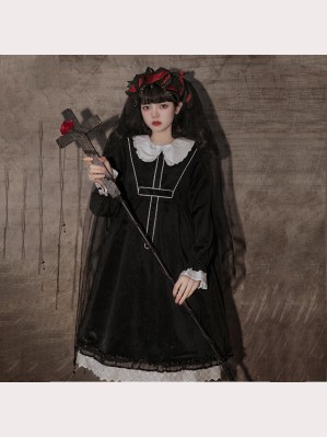 Dark Night Lolita Style Dress OP by Withpuji (WJ114)